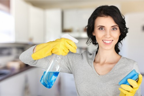 Professional carpet cleaning equipment in use