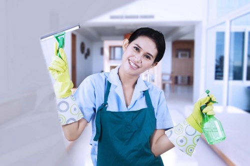 Carpet cleaning technicians at work